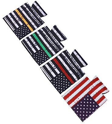 Warmhm Juego de 4 fundas de neopreno de 330 ml con bandera americana – Soporte versátil para vasos para barbacoas, acampadas y fiestas, ideal para cerveza, refrescos y refrescos