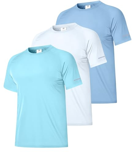 Boyzn 1 or 3er Pack UV Shirt Herren Schwimmshirt UPF 50+ UV Schutz T-Shirt Atmungsaktiv Schnelltrocknend Funktionsshirt Herren Kurzarm Rashguard Badeshirt Wandershirt Surf Sport Shirt für Schwimmen