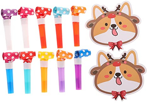 Toyvian 10 Juegos Dragón De Dibujos Animados Silbando Para Fiestas De Cumpleaños Matracas Divertidos Para Fiesta De Cumpleaños Corgi Pitos Infantiles