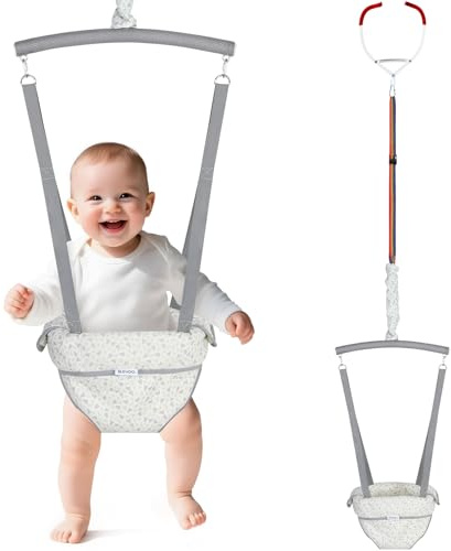 Slevoo Baby Jumper, Adjustable Baby Door Bouncer for 6-12 Months, Grey