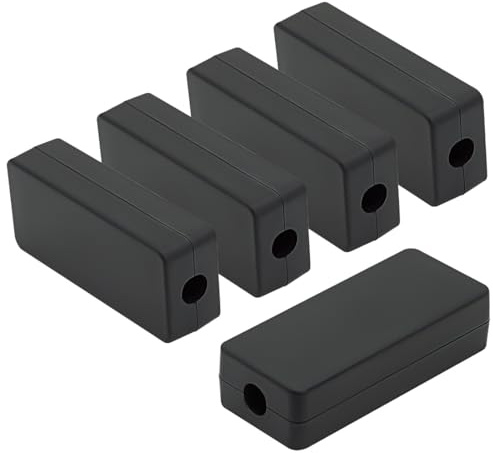 LeMotech Abzweigdose Klein, 5er Set ABS Elektronikgehäuse Schwarz, Mini Projektgehäuse für PCB Platinen, Projektbox Verteilerdose, Außenmaße 60 x 26 x 16 mm