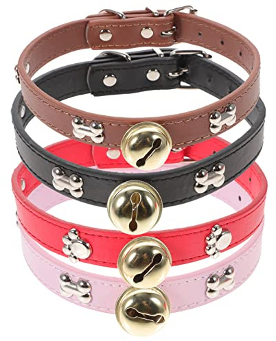 BESTonZON 4 Collari per Capre con Campanelli Regolabili, Collari di Sicurezza per Bestiame, Accessori per Allevamento Animali da Fattoria, Adatti a Pecore, Mucche e Capre