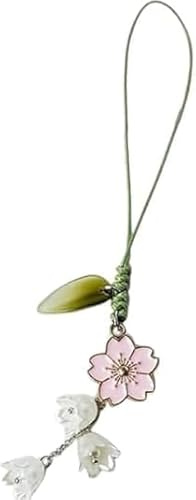 Wpppan Cell Phone Strap Flower Phone Charm, Cute Keychain Lanyard String Charm, Car Keychain, Cell Phone Charms, Hanging Car Pendants Decor Accessories