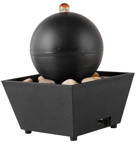 TOPPERFUN Running Water Desktop Fountain Tabletop Ornament Bonsai Decoration Indoor Feng Shui Water Feature for Home and Office