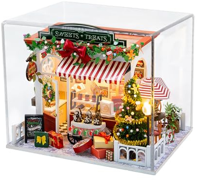 Casa delle bambole fai da te in miniatura, per fai da te, in legno, con protezione antipolvere, idea regalo per adulti