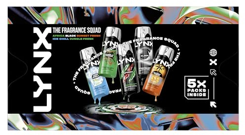 Lynx Fragrance Squad Gift Set with multiple body spray variants perfect for any occasion 5 piece