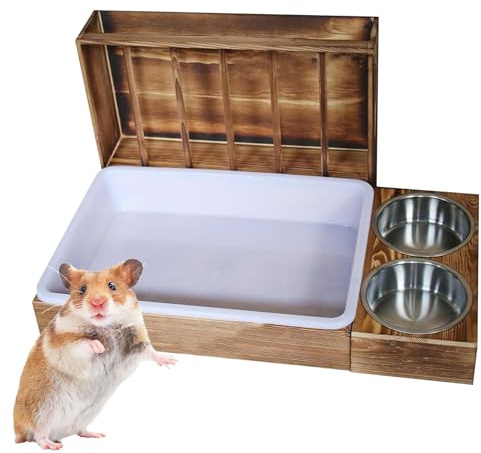 Hasentoilette mit Heu-Futterstation | Kleintier-Futternapf Katzentoilette, multifunktionaler Hasenfutter-Grashalter, Futterschalen für Lebensraum, Käfigstall
