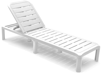 RImax Luxurious Garden Sun Lounger/Chaize Lounge, available in 3 colourways - enjoy the best of summer today! (White)