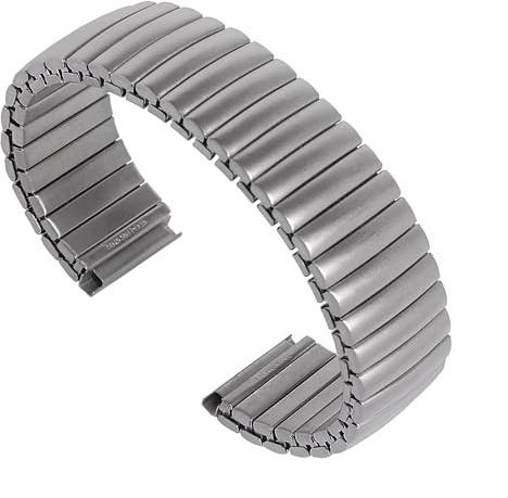 Dcasmo group Correa Reloj Fixoflex Mate para Hombre Vintage NOS 1960 1970 - Armis Pulsera Original de Acero Inoxidable Elástica - Strap de Relojería Antigua Tradicional (14 MM)