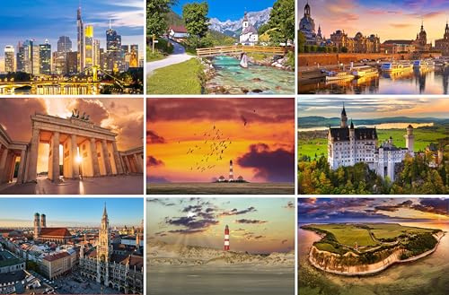 Fotografie Torsten Ackermann Postkarten-Set Deutschland 9 Karten/Ansichtskarten - Fotos Bilder aus Berlin München Dresden Frankfurt Amrum Rügen Bayern Schloss Neuschwanstein