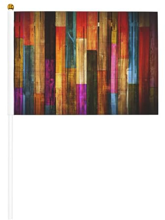 Bunte doppelseitige winkende Flaggen aus Holz und Mini-Stick-Flaggen, geeignet für Party-Dekoration und Teamaktivitäten