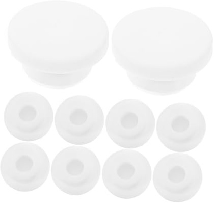 Angoily 10 Pcs Sealed Overflow Drain Covers for Washbasin and Bathroom Sink 16mm Round Overflow Stopper Plugs for Basin Side Hole