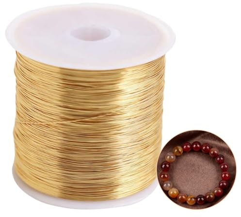 328FT 0.3MM Jewelry Wire 100m 28 Gauge Tarnish Resistant Copper Beading Wire Crafting Golden Thin Wires forJewellery Making DIY Necklace Bracelet Earring Supplies Gardening Stakes and Crafting