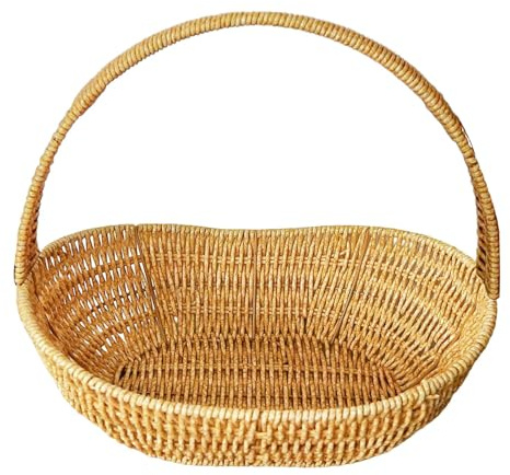 KESOTO Cestino da Picnic, Cestino Portaoggetti, Cestino Portaoggetti con Maniglia per Il Trasporto Realizzato in Materiale PP con Design Intrecciato, L