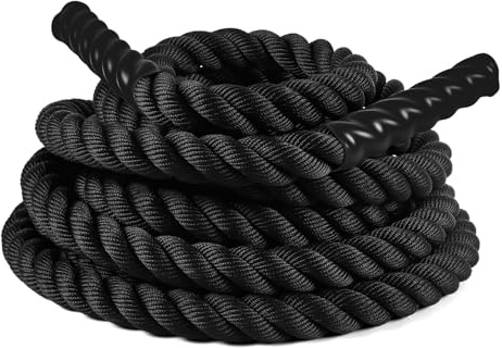 Ultrasport Battle Rope, longueur de corde 15 mètres, diamètre 3,8 cm, corde d’entraînement de haute qualité pour l’endurance de force et le développement musculaire,