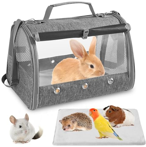 Piccola Borsa da Trasporto per Animali Domestici con Cuscino, Borsa per Piccoli Animali, Trasportino per Gatti con Apertura Laterale, Borsa per Conigli, Trasportino Pieghevole, Borsa da Trasporto per