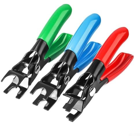 Honseadek Fuel Hose Disconnect Tool 3 Piece Set Heavy Duty Alloy Forged Pliers for Automotive Repair with Protective Jaw Tips and Comfort Grip Handles