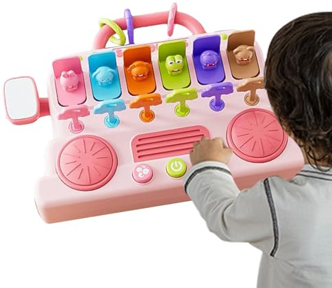 GkgWuxf Musikspielzeug für pädagogisches Klavier und Akku, elektronische in Form eines Busses mit Pianothek-Akku | zu Weihnachten Geburtstag Reise Mädchen Kindergarten