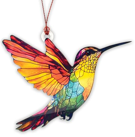 Kolibri-Fensterdeko – Bunte Kolibri-Ornamente Dekorationen für Fenster & Tür, Fensterschmuck hängend aus Acryl, Vogel Fensterdekoration für Haus- und Balkondekoration, Durchdachte Geschenke für Frauen