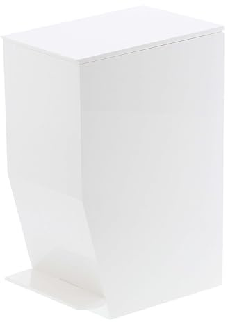 YAMAZAKI 3385 TOWER StepOn Trash Can, white, ABS Resin, 12 x 19 x 27.5 cm