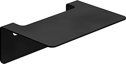 WEISSENSTEIN Badablage ohne Bohren aus Edelstahl 14x9,5x5cm Schwarz | Selbstklebende Ablage fürs Bad - 14 x 9,5 x 5 cm - schwarz