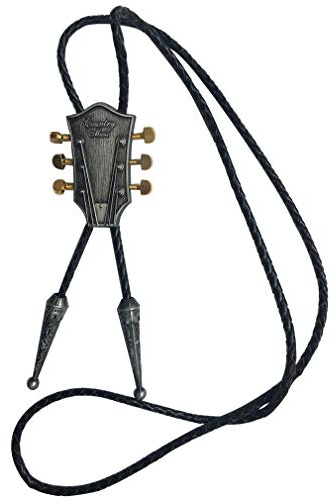 LKMY Bolo Tie with Guitar, Country Music Guitar Indian Western Vintage Style Alloy for Men Women