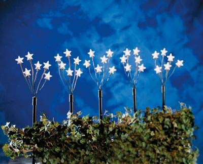 hellum LED Sternenstäbe außen mit Trafo, je 48cm hoch, LED warmweiß | Sternenstäbe mit 30 LED, Sterne Ø4cm mit Erdspieß, für draußen Garten, Terrasse, Balkon, Weihnachten, Winter <59lm 530155