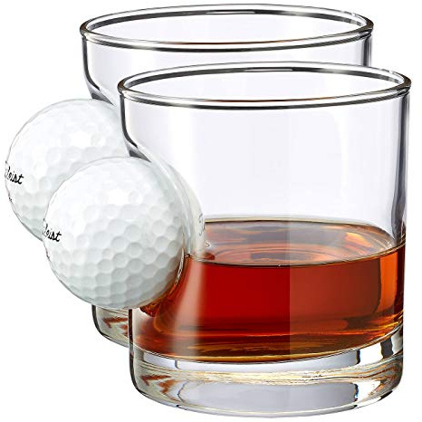 BenShot Golf Ball Rocks Glass - 11oz | Made in the USA [Set of 2]