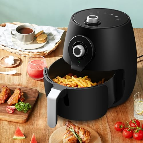 CLIPOP Freidora Digital para el Hogar con Rápida Circulación de Aire, 5L Freidora Grande sin Aceite y Baja en Grasa, Temporizador de 30 Minutos y Control de Temperatura, Cesta Antiadherente