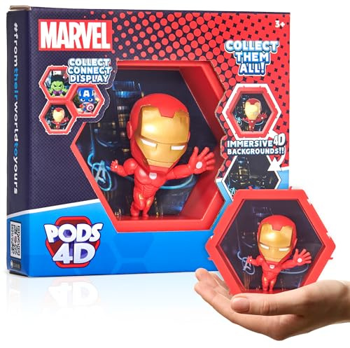 WOW! PODS - Figurine 4D Marvel Ironman, Unique à Collectionner à tête branlante Qui éclate de Leur Monde dans Le vôtre, Affichage Mural ou étagère, Jouets et Cadeaux Marvel Série 1 n° 408