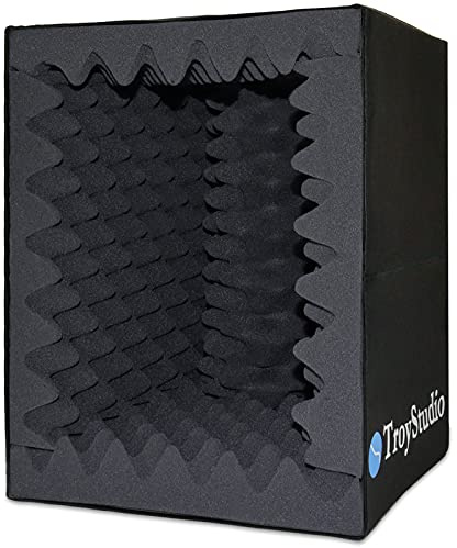 BXI Tragbare Gesangskabine, großes faltbares Mikrofon-Isolationsschild, Musikaufnahme-Studio, schallabsorbierende Box, Schreibtisch und Ständer, Reflexionsfilter mit verdicktem, dichtem Akustikschaum