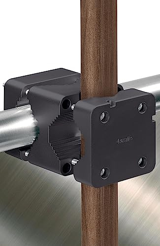 4smile Sonnenschirmhalter Balkongeländer aus Aluminium, Schwarz | Sonnenschirm Balkon Halterung - Schirmhalterung SunnyStar, Kraftprotz mit funktionalem Design, ideal für große Sonnenschirme