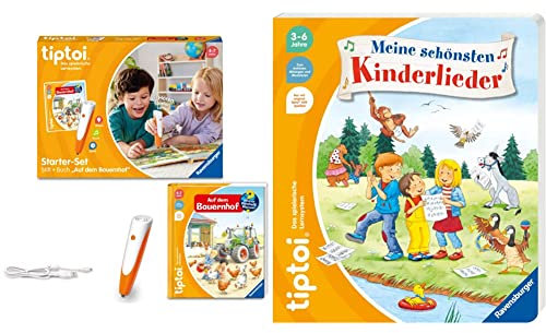 Ravensburger tiptoi Starter-Set 00114 - Stift und Bauernhof-Buch - Lernsystem für Kinder ab 4 Jahren & tiptoi® Meine schönsten Kinderlieder