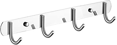 Hakenleiste 4 haken, Hakenleiste Kleiderhaken, Garderobenhaken Edelstahl, Bademantelhaken, Handtuchhalter, Handtuchhaken, Wandhaken, Huthaken, Schlüsselhalter wand, Coat hooks wall, garderobenleiste
