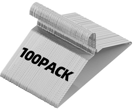 Metal Wire Hangers 100 Pack, 16inch Clothes Hangers in Bulk for Standard Size Shirts,Suits, Pants, Skirts, Coats, Ultra Thin Space Saving Non Slip Silver