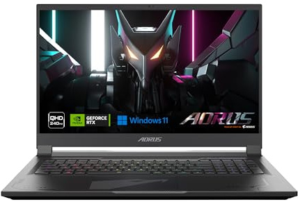GIGABYTE AORUS 17X: 17.3 16:9 Thin Bezel QHD 2560x1440 240Hz, NVIDIA GeForce RTX 4080 Laptop GPU 12GB GDDR6, Intel Core i9-13980HX, 16GB DDR5 RAM, 1TB SSD, Win11 Pro (AORUS 17AXX F-D4US6 94SH)