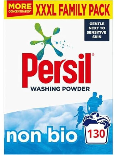 Persil Non-Bio Powder Washing Detergent Clothing Fabric - 140 Wash - Tough Stain Removal - Gentle To Sensitive Skin