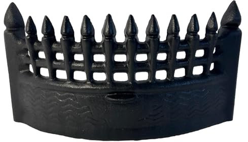 16 Inch Castle Fire Front Fret Matt Black | Large Cast Iron Sturdy Fireplace Accessory
