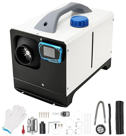 ShockFlo Dieselheizung 8KW luftheizung diesel 12V Auxiliary Heater Diesel Standheizung mit Schalldämpfer LCD Schalter für Auto, Boot, PKW Dieselheizung-Anhänger, Wohnmobile, Wohnwagen (White)