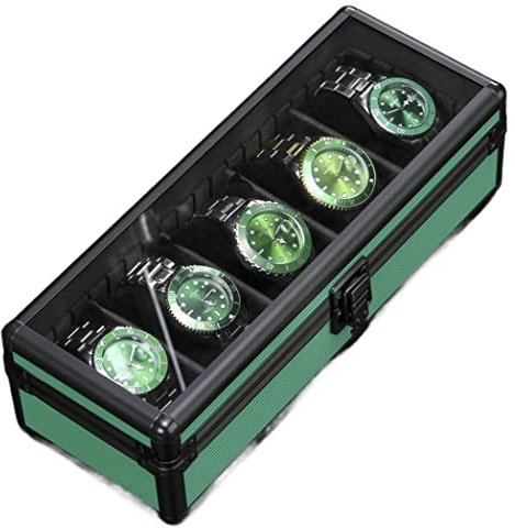 REEKOS Uhren Aufbewahrungsbox Uhrenbox Uhrenschatulle Uhren-Aufbewahrungsboxen Uhrenetui Für Herren Uhrenetui Display-Organizer-Boxen Für Damen Uhrenkasten Uhrenkoffer (Color : Grün)