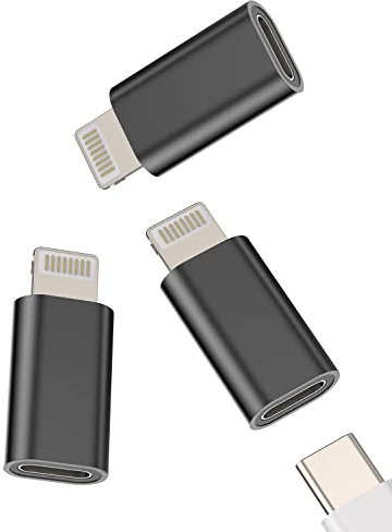 USB C Female to Lightning Male Adapter (3 Pack)Type C Charger Cable Charge Port Converter Thunderbolt 4 Charging Cord Connector for Apple iPhone 14 13 12 11 Pro Max Mini Xs SE X Xr 8 Plus for Ipad Air