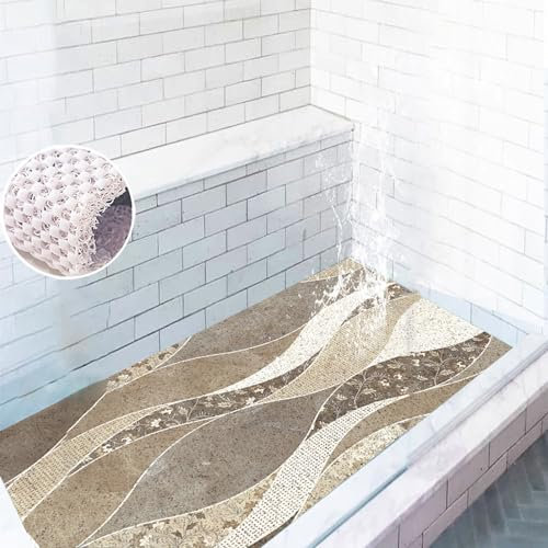 Pevfeciy Dusche antirutschmatte 80x120cm Wellness PVC Duschmatte rutschfest Duscheinlage BPA frei,schimmelresistent,Hohe Wasserdurchlässigkeit, Anpassbare