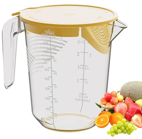 Vasos medidores líquidos, taza de cocina con asa y básculas, vaso medidor