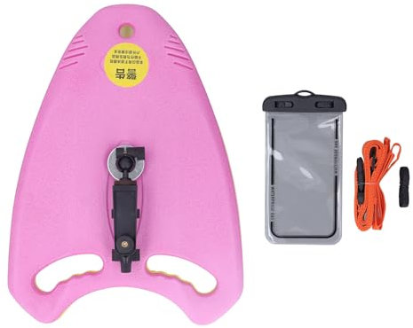 Faltbares Eva-Schaum-Schwimmbrett mit Telefonhalter, Verstellbarer Halterung, Verbessert die Fotografie für Panoramakameras und Action-Kameras (PINK)