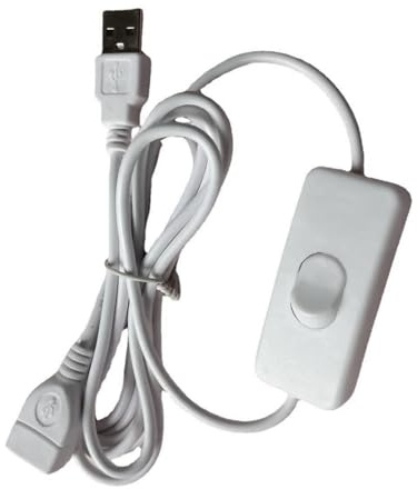 Mllepjdh Straight-Headed USB2.0 Extension Cord Wire with On Off Switches Support Data Transfer & Power Supply for USB-Powered Fan Speed Data Transfer Line for USB Interfaces Devices, White