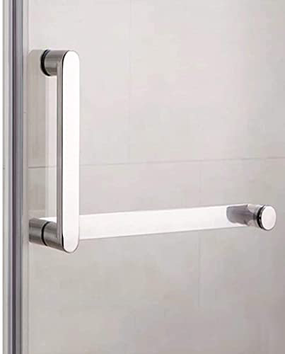 GLFNB Duschtürgriffknopf, polierter massiver Edelstahlgriff, Badewannenabtrennung, runder Badezimmertürknopf, poliertes Chrom