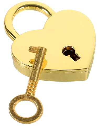 AUTSUPPL Schloss Herz Vorhängeschloss Gepäckschlösser Mit Schlüssel Kleine Schlösser Aus Metall Hängendes Taschenschloss Herzförmiges Wunschschloss