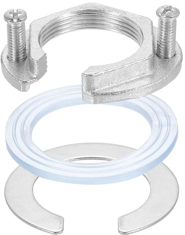 QUARKZMAN Weibliche Gewinde Sechskantmutter 1-1/4 Zoll 31 mm Edelstahl 304 | C-Typ Einloch-Wasserhahn-Sicherungsmuttern, Wasserhahn-Befestigungswerkzeug-Set, mit C-Typ-Dichtung