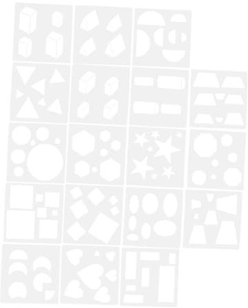 KONTONTY 18stücke Geometrische Figur Malerei Schablonen Malerei Vorlagen Für Scrapbooking Aus Pet-material Für Junge Mädchen Und Diy-projekte Leicht Zu Reinigen