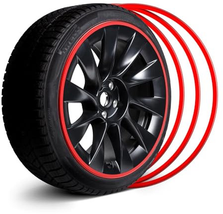 EVOOOR Juego de 4 Protectores de Llantas de aleación para Coche, Cobertura Completa de Todo el Borde de la Rueda, Tiras para Evitar daños en los bordillos, Juego de 4 Protectores de Ruedas, 19